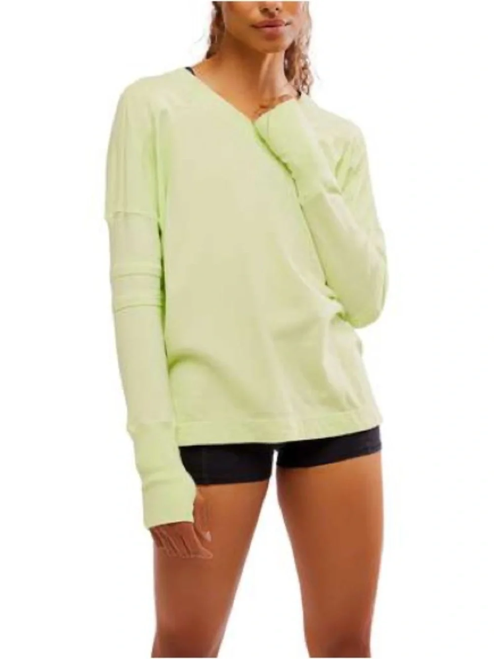 FP Movement All Star Layer Top Lightning Lime Green Size M Free People